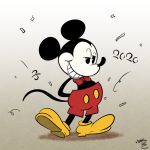  1:1 2020 anthro black_nose bottomwear bow_tie clothed clothing disney footwear gradient_background grin hands_behind_back mammal mickey_mouse mickey_mouse_shorts mouse murid murine red_bottomwear red_clothing red_shorts rodent round_ears shoes shorts signature simple_background smile solo tettyamansp topless yellow_clothing yellow_footwear yellow_shoes 