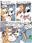  3:4 bed blush butt candy canid canine canis chocolate comic english_text eye_patch eyewear fizzyjay food fox fox_mccloud furniture hi_res humor male male/male mammal nintendo nude pecs star_fox text video_games wolf wolf_o&#039;donnell 