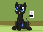 2020 animate_inanimate badumsquish blue_eyes charging charging_pad equid equine eufy_robovac fan_character grin happy hi_res horse living_machine machine male mammal mr._twister_(oc) my_little_pony open_mouth outlet ponification pony pushbutton robot robot_pony roomba roomba_pony sitting smile socket socket_outlet solo vacuum vacuum_cleaner 