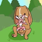  1:1 anal anthro anthro_on_anthro blush bodily_fluids brown_body brown_fur cub digital_media_(artwork) drooling duo ears_down ears_up electronic_arts everybody&rsquo;s_golf eyes_closed fan_character flower_bunny fluffy fluffy_tail fur genitals grass hi_res lagomorph leporid male male/male mammal maxis_(ea) muffinlewds nude open_mouth outside penetration penis pink_body pink_fur pivoted_ears rabbit saliva sex sims_4 sitting_reverse_cowgirl smile spread_legs spreading sweat the_sims video_games young 