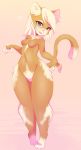  &lt;3 anthro biped bottom_heavy breasts claws coffeechicken digitigrade featureless_breasts featureless_crotch felid female fur green_eyes hair hi_res inner_ear_fluff looking_at_viewer mammal nude orange_body orange_fur pear_shaped short_stack small_feet smile solo standing thick_thighs tuft white_hair wide_hips 