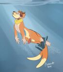 2024 balls bottomwear bottomwear_down brown_hair bubble buizel clothed clothing discarded_clothing discarded_swimming_trunks discarded_swimwear elbow_fin erection facial_hair feral flotation_sac forked_tail fur fur_growth generation_4_pokemon genitals growth hair hi_res human human_to_feral male mammal membrane_(anatomy) mid_transformation mustelid nintendo nude orange_body orange_fur oversized_clothing pants pants_down partially_clothed penis pixiemiata pokemon pokemon_(species) rygone shrinking signature size_transformation snout snout_growth solo species_transformation story story_in_description swimming swimming_trunks swimwear tail tan_body tan_fur transformation underwater unusual_anatomy unusual_tail water webbed_hands