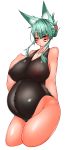  absurd_res accessory animal_humanoid areola belly big_belly big_breasts blush breasts butt camel_toe canid canid_humanoid canine canine_humanoid clothed clothing facial_markings female fox_humanoid genitals glistening glistening_body glistening_clothing glistening_skin glistening_swimwear green_eyes green_hair hair hair_accessory hair_tie head_markings heterochromia hi_res humanoid inverted_nipples light_skin looking_at_viewer mammal mammal_humanoid markings navel nipples one-piece_swimsuit outie_navel pregnant pussy red_eyes shy simple_background solo standing swimwear tight_clothing translucent translucent_clothing translucent_swimwear white_background wide_hips コタツ_狐龍 