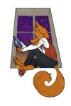  2020 anthro biped blush book calm canid canine clothed clothing digital_media_(artwork) fingers fox fur male malerouille mammal reading shirt solo topwear 