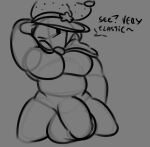 big_bulge big_legs bulge clothing cosmic_being detailed_bulge dialogue elastic hat headgear headwear henrique_rick long_cape magic_user male mouthless muscular muscular_male presenting presenting_body sitting sketch solo star thick_thighs tight_clothing wizard_cape wizard_hat wizy