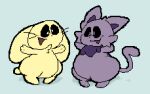 2025 ambiguous_anthro ambiguous_gender anthro biped black_sclera cheek_tuft chest_tuft digital_media_(artwork) domestic_cat dot_nose duo english_description facial_tuft felid feline felis floppy_ears full-length_portrait fur happy lagomorph leporid long_ears looking_at_another lop_ears male_(lore) mammal meatcanister monotone_background monotone_body monotone_fur nude_ambiguous nude_anthro open_mouth open_smile pear-shaped_figure pixel_(artwork) pointy_ears portrait prick_ears pupils purple_body purple_fur purple_tuft rabbit scut_tail semi-anthro short_tail simple_background slightly_chubby slightly_chubby_anthro smile smiling_at_another standing t-pose tail tuft whiskers white_pupils wide_hips yellow_body yellow_fur yellow_tuft