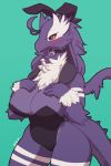  2:3 anthro avian big_breasts black_clothing breasts clothed clothing dragon female hi_res leotard non-mammal_breasts sate solo thick_thighs wide_hips 