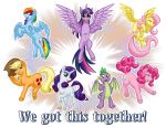  applejack_(mlp) cutie_mark dragon earth_pony equid equine fluttershy_(mlp) friendship_is_magic horn horse mammal my_little_pony pinkie_pie_(mlp) pony pterippus rainbow_dash_(mlp) rarity_(mlp) spike_(mlp) texasuberalles twilight_sparkle_(mlp) winged_unicorn wings 