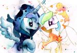  absurd_res duo equid friendship_is_magic hi_res horn mammal mashiromiku my_little_pony princess_celestia_(mlp) princess_luna_(mlp) smile winged_unicorn wings 