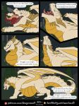 alternate_ending anthro anthro_prey arm_spikes back_spikes belly big_belly blue_eyes bodily_fluids brown_hair brown_horn brown_spikes coalt comic dialogue dragon duo elbow_spikes english_text european_mythology feet_first feral feral_pred fully_inside fur furaffinity furaffinity_logo furred_dragon furred_scalie green_eyes hair hi_res horn in_mouth korvath_(rimentus) larger_pred male male/male male_pred male_prey membrane_(anatomy) membranous_wings multi_horn mythological_creature mythological_scalie mythology name_in_dialogue neck_bulge night oral_vore outside page_number partially_inside patreon patreon_logo raised_head red_body red_fur rimentus rumbling_stomach saliva saliva_string scales scalie sharp_teeth size_difference sky skyline soft_vore speech_bubble spiked_tail spikes spikes_(anatomy) star starry_sky swallowing tail talking_to_prey teeth text tongue tongue_out url vore western_dragon wingless_dragon wings yellow_body yellow_scales