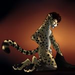  1:1 aggrobadger animal_genitalia anthro cheetah clothed clothing felid feline genitals male mammal pawpads paws penis sheath solo transformation 
