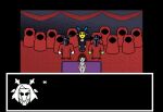 animated anthro bladedbard carol_holiday cultist deltarune digital_media_(artwork) fellatio female group human humanoid humor male male/female mammal oral penile pixel_(artwork) pixel_animation royal_guard_(undertale) sex speech_bubble sprite sprite_animation sprite_art text trio undertale_(series) vaginal vessie_the_vessel