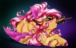  absurd_res blush candy chocolate dimidiummorsumbra equid equine eyes_closed female feral fluttershy_(mlp) food friendship_is_magic hi_res lying mammal my_little_pony on_front pterippus solo tongue tongue_out wings 
