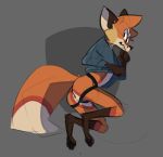  2019 anthro anus canid canine clothed clothing digital_media_(artwork) fox hi_res jockstrap looking_at_viewer lying male mammal sketch solo underwear zucchinifuzz 
