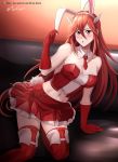  1girl absurdres alternate_costume animal_ears blush breasts bunny_ears cleavage cordelia_(fire_emblem) detached_collar fake_animal_ears fire_emblem fire_emblem_awakening gloves hair_ornament highres long_hair navel parted_lips red_eyes red_gloves red_hair solo vilde_loh_hocen watermark web_address 