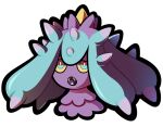  artist_name black_outline blue_eyes colored_sclera fangs looking_at_viewer mareanie no_humans outline pokemon pokemon_(creature) saccharinerose simple_background solo spikes transparent_background yellow_sclera 