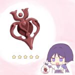  1boy aqua_gem arm_at_side bag black_bodysuit black_bow black_bridal_gauntlets black_shorts blue_bow blue_cape blue_kimono blunt_ends bodysuit bow bridal_gauntlets cape chocolate choppy_bangs circle_hands commentary_request core cropped_torso eyeliner feathers furisode gem genshin_impact hag_(hag_015) hand_up holding holding_bag japanese_clothes juban kimono makeup male_focus open_mouth pastry_bag pom_pom_(clothes) purple_eyes purple_hair red_eyeliner scaramouche_(genshin_impact) short_sleeves shorts side_cape solo star_(symbol) sweatdrop vision_(genshin_impact) wanderer_(genshin_impact) white_kimono white_sleeves yellow_feathers 