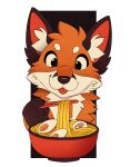 2024 ambiguous_gender anthro black_eyes blep bowl brown_body brown_ears brown_fur brown_nose canid canine cheek_tuft chopsticks circle_eyebrows container eating egg eyebrows facial_tuft feve food fox fur head_tuft hi_res icon inner_ear_fluff looking_at_food looking_at_object mammal multicolored_body multicolored_fur neck_tuft noodles orange_body orange_fur ramen ramen_bowl ramen_noodles simple_background smile solo tan_body tan_eyebrows tan_fur tan_inner_ear_fluff tongue tongue_out tuft white_background