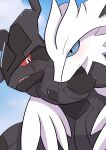 2026 249lgtr ambiguous_gender anthro black_body blue_eyes blush cloud digital_drawing_(artwork) digital_media_(artwork) duo english_description fluffy fur generation_5_pokemon head_on_shoulder hi_res hug japanese_description legendary_pokemon looking_at_another nintendo no_sclera pokemon pokemon_(species) red_eyes reshiram shaded sky teeth white_body white_fur zekrom