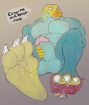 3_toes 5_fingers abs anthro anthro_dominating_anthro anthro_on_anthro balls big_balls big_dom_small_sub big_muscles big_pecs big_penis black_text blue_balls blue_body blue_penis blue_scales blush blush_lines claws collared_lizard colored_sketch common_collared_lizard dominant dragon duo english_text erection european_mythology feet fingers foot_fetish foot_focus foot_lick foot_play foreskin genitals glans green_eyes hair hand_on_penis hi_res holding_penis horn larger_anthro larger_male licking lizard looking_at_another male male/male male_dominating_male monroe_lehner monroethelizard muscular muscular_male mythological_creature mythological_scalie mythology non-mammal_balls onomatopoeia orange_body orange_scales paws pecs penis pink_glans pink_tongue red_body red_scales reptile retracted_foreskin scales scalie simple_background size_difference sketch smaller_anthro smaller_male soles sound_effects tail tail_motion tailwag text thick_penis toe_claws toes tongue western_dragon white_claws white_hair yellow_body yellow_horn yellow_scales