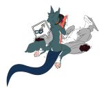 2025 anthro anthro_on_feral bestiality big_penis black_pawpads blue_body blue_fur blue_tail bodily_fluids butt claws digital_drawing_(artwork) digital_media_(artwork) dragon dripping duo erection feral fur furred_dragon furred_scalie gagaga_ram genital_fluids genitals grey_body grey_fur grin huge_penis hugging_penis hyper hyper_genitalia hyper_penis korean_description licking long_penis long_tail lying machine male male/male multicolored_body mythological_creature mythological_scalie mythology on_back oral orange_claws pawpads penile penis penis_lick pink_pawpads precum precum_drip protogen protogen_visor scalie sex simple_background sitting_on_another smile speech_bubble tail tapering_tail tongue tongue_out two_tone_body white_background white_body white_claws white_fur wingless_dragon