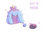  ! artist_name blue_eyes colored_sclera darkskyward english_text fangs heart looking_at_another mareanie no_humans pokemon pokemon_(creature) pyukumuku simple_background spikes tumblr_username web_address white_background yellow_sclera 