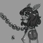 arthropod bnuy_dreams bound breasts chain chain_leash chained eyes_closed female hi_res humanoid insect leash lepidopteran machine moth robot robot_anthro robot_humanoid solo