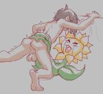 ambiguous_gender ambiguous_humanoid ambiguous_on_bottom ambiguous_penetrated ambiguous_penetration balls biped black_hair blush blush_lines bodily_fluids butt drooling duo elemental_creature elemental_humanoid eyes_closed feet fingers flora_fauna flower flower_creature flower_humanoid generation_2_pokemon genitals green_body grey_background hair hi_res human human_on_humanoid human_on_top human_penetrating human_penetrating_humanoid humanoid humanoid_on_bottom humanoid_penetrated interspecies leaf leg_wrap looking_pleasured male male/ambiguous male_human male_on_top male_penetrating male_penetrating_ambiguous mammal multicolored_body nintendo not_furry nude nude_ambiguous nude_humanoid nude_male on_bottom on_top open_mouth penetration penile penile_penetration perineum pink_tongue plant plant_humanoid plantigrade pokemon pokemon_(species) pokephilia saliva saliva_on_tongue sex short_hair simple_background soles sunflora teeth toes tongue tongue_out two_tone_body ungulatr yellow_body yellow_flower