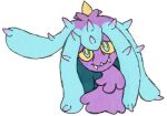  blue_eyes casualaddict colored_sclera fangs looking_at_viewer mareanie no_humans pokemon pokemon_(creature) simple_background solo spikes white_background yellow_sclera 