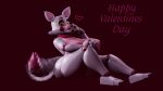  2026 3_toes 3d_(artwork) animatronic anthro areola big_areola big_breasts bow_tie breasts brown_background canid canine dark_areola dark_nipples digital_media_(artwork) english_text fangs feet female five_nights_at_freddy's five_nights_at_freddy's_2 fluffy fluffy_tail fox full-length_portrait glistening glistening_body gradient_background hand_on_knee hand_on_leg hand_on_own_knee hand_on_own_leg heart_symbol hi_res holidays huge_breasts machine mammal mangle_(fnaf) montgomery_glands nipples open_mouth pink_areola pink_body pink_nipples pissyslutmoth portrait red_bow_tie robot robot_anthro scottgames sharp_teeth simple_background sitting solo tail teeth text thick_thighs toes valentine's_day white_body wide_hips yellow_eyes 