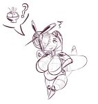 2025 aeromorph aircraft annoyed anthro belly big_belly big_breasts bikini breasts chibi clothing demanding dessert female food hands_on_hips hatching_(art) ice_cream living_aircraft living_machine living_vehicle machine monochrome navel overweight overweight_female p-47_thunderbolt pauline_(ndragon3) question_mark shaded sketch solo swimwear top_kek_m9 two-piece_swimsuit vehicle