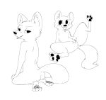  2020 anthro anus arm_tuft bedroom_eyes black_and_white butt canid canine cheek_tuft cute_fangs disney elbow_tufts facial_tuft female fox fuel_(artist) genitals half-closed_eyes head_tuft hi_res inner_ear_fluff kneeling looking_at_viewer looking_back mammal monochrome narrowed_eyes neck_tuft nude pawpads pussy rear_view reclining seductive simple_background skye_(zootopia) smile solo tongue tongue_out tuft white_background zootopia 