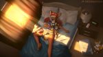  16:9 anthro bed bed_sheet bedding biped bodily_fluids diaper fetimation fur furniture genital_fluids hair inside lying on_back on_bed pawpads pillow sleeping solo unknown_species urine watersports wet_diaper wetting 