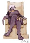areola breasts chair crown digital_media_(artwork) dragon feet female fur furniture headgear hi_res looking_at_viewer mythological_creature mythological_scalie mythology nyavka_s on_chair piercing scalie sitting sitting_on_chair solo thighlet throne