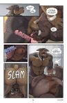  abs absurd_res anthro balls belly blake_harper_(thepurp) blush body_hair butt canid canine canis chode comic cuffs_(clothing) dialogue dobermann domestic_dog duo english_text erection genitals happy_trail hi_res internal internal_fellatio internal_oral irrumatio looking_pleasured male male/male mammal marcus_(thepurp) muscular muscular_male nipples nude obese one_eye_closed oral overweight pecs penile penis penis_in_mouth penis_on_tongue pinscher reverse_mouth_shot sex smile sound_effects speech_bubble suid suine sus_(pig) text thepurp throat_swabbing tongue tongue_out tusks wild_boar 