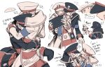  ! !? ... 2boys :d :o armband blue_necktie brothers coat commentary_request emmet_(pokemon) gloves grey_eyes grey_hair hat high_collar holding hug ingo_(pokemon) korean_commentary korean_text male_focus multiple_boys multiple_views necktie open_mouth pants peaked_cap pokemon pokemon_bw seku_000 short_hair siblings smile spoken_ellipsis striped_coat translation_request white_coat white_gloves white_hat white_pants 