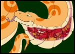  absurd_res ashtalon black_border border diablito_(artist) dragon feral forced hi_res internal oral_vore reptile rhal scalie snake tongue tongue_out vore 