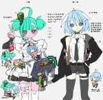  >_< 2girls ahoge animal_charm apron aqua_hair arm_at_side asymmetrical_bangs bag belt black_belt black_choker black_dress black_hoodie black_nails black_necktie blue_bag blue_eyes blue_hair blush_stickers bob_cut cake cake_(minecraft) cat_charm character_charm character_doll character_hair_ornament character_print charm_(object) chibi chibi_inset choker cloud_hair_ornament collared_dress colored_skin commentary cowboy_shot creeparka creeper doll double_bun double_vertical_stripe dress enderman explosive floppy_ears food food_charm frilled_thigh_strap frilled_thighhighs frills frown ghast grass_block grey_background grey_belt grey_shorts grey_thighhighs hair_between_eyes hair_bun hair_ornament hand_on_own_hip hand_up heterochromia highres holding holding_doll hood hoodie huge_ahoge jaggy_lines layered_sleeves long_sleeves looking_at_viewer maid maid_apron minecraft minecraft_pickaxe mismatched_thighhighs multiple_girls neck_ribbon necktie open_bag open_clothes open_hoodie original pickaxe pink_eyes pink_skin pointing_out_the_details print_hoodie print_thighhighs puffy_short_sleeves puffy_sleeves rabbit_charm red_eyes ribbon ribbon_legwear school_bag shirt shirt_tucked_in short_dress short_over_long_sleeves short_shorts short_sleeves shorts single_sidelock sleeveless sleeveless_shirt smile standing striped_clothes striped_dress susushi_11 text_background thigh_strap thighhighs tnt tnt_block_(minecraft) too_many_charms v vertical-striped_clothes vertical-striped_dress white_apron white_ribbon white_shirt white_thighhighs yellow_skin zombie_(minecraft) 