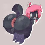 1:1 2026 anthro anus anus_focus avian avian_feet band-aid bandage bandage_on_face beak big_anus big_butt bird black_body black_feathers bleh bodily_fluids butt butt_focus corvid corvus_(genus) detailed_anus dock_(anatomy) eyelashes feathers female genital_fluids genitals glistening glistening_body glistening_butt grey_background hair hi_res huge_butt ive_(xdshiho) looking_at_viewer looking_back musk musk_cloud musky_anus musky_butt no_pupils oscine passerine pink_hair plump_labia presenting presenting_anus presenting_hindquarters rear_view scribble_eyes simple_background smile smiling_at_viewer solo sweat sweaty_anus sweaty_butt tail tongue tongue_out vaginal_fluids vulva xdshiho