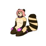  1:1 ailurid animated anklet breast_expansion breast_growth breasts clothing collar cuffs_(disambiguation) expansion female handwear hi_res jewelry kneeling mammal mittens red_panda short_playtime slave smile 