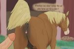 3:2 absurd_res anatomically_correct anatomically_correct_anus anatomically_correct_genitalia anatomically_correct_vulva animal_genitalia animal_vulva anus barn brown_body butt clitoral_winking clitoris day detailed_background dialogue duo english_text equid equine equine_anus equine_genitalia equine_vulva farm female female_feral female_focus feral genitals ghostyxtoasty glans grass hair hi_res horse human humanoid_genitalia humanoid_penis imminent_bestiality imminent_sex inviting_to_sex male male/female mammal mane one_eye_closed outside penis plant puffy_anus quadruped raised_tail solo_focus tail teats text vein veiny_penis vulva wink