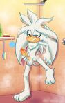 anthro balls bathing bite biting_lip biting_own_lip clenched_teeth demichan digital_media_(artwork) erection eulipotyphlan eyes_closed feet fingers fur genitals hair hand_on_penis hedgehog hi_res humanoid_genitalia humanoid_penis male mammal masturbation nude penile penile_masturbation penis sega self_bite shower shower_head shower_masturbation showering silver_the_hedgehog solo sonic_the_hedgehog_(series) standing standing_masturbation tail teeth toes water wet wet_body