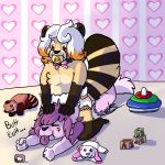  1:1 ailurid baby block child cub darlingsocks diaper domestic_cat felid feline felis female hi_res infantilism little_kids mammal pacifier plushie red_panda wrestling young 