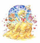  1boy 2girls @_@ adapted_costume animal_ears arm_at_side artist_name ascot bare_shoulders basket bear_boy bear_ears bear_tail beauty_and_the_beast_(disney) black_bow black_bowtie bloodmoon_ursaluna blue_background blue_jacket blush bob_cut body_fur bottomless bow bowtie brown_eyes brown_fur chibi chibi_inset closed_eyes closed_mouth clothed_pokemon colored_skin commentary_request crescent_moon cup dancing dress elbow_gloves floating flower furry furry_male gardevoir gloves green_hair hair_flower hair_ornament hair_over_one_eye hand_up happy highres holding holding_basket holding_hands indoors jacket litwick long_dress mega_gardevoir mega_pokemon monster_girl moon multiple_girls night one_eye_covered open_clothes open_jacket painting_(medium) petals plant_girl pokemon polteageist red_eyes red_flower red_rose rose roselia_(pokemon) shirt short_hair short_tail signature sinistea smile solid_oval_eyes standing strapless strapless_dress tail teacup teapot terrarium thorns traditional_bowtie traditional_media u_u ursaluna watercolor_(medium) white_ascot white_skin window yellow_dress yellow_eyes yellow_flower yellow_gloves yellow_shirt yukichi_0611 
