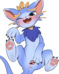 2026 3_fingers 3_toes 4:5 absurd_res anus arm_tuft black_claws black_eyebrows black_nose blonde_eyebrows blue_body blue_eyes blue_fur blue_tail blush blush_lines censor_bar censored censored_genitalia censored_vulva cheek_tuft claws digital_media_(artwork) domestic_cat elbow_tuft eyebrows facial_tuft fangs feet felid feline felis female female_feral feral finger_claws fingers fur genitals glistening glistening_eyes hi_res hindpaw league_of_legends looking_at_viewer mammal monotone_body monotone_fur neck_tuft one_eye_closed open_mouth pawpads paws pink_inner_ear pink_pawpads presenting presenting_vulva quadruped riot_games simple_background solo spread_legs spread_vulva spreading tail teeth tencent thin_eyebrows toe_claws toes tongue tuft vulva whiskers white_background wink winking_at_viewer xvx_magenta yellow_whiskers yuumi_(lol)