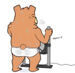  anthro barefoot bear black_nose black_text bodily_fluids briefs butt claws clothing electric_fan electrical_cord english_text eyes_closed fanning fanning_self feet fur handheld_electric_fan hi_res holding_object hot_weather male mammal monotone_briefs monotone_clothing monotone_underwear orange_body orange_fur simple_background solo sound_effects sweat sweaty_clothing sweaty_underwear text tighty_whities underwear ursa_(ursanity) ursanity white_background white_briefs white_clothing white_underwear 