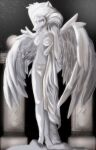 absurd_res anthro artist_logo artist_name bone_frill breasts clothing colored detailed_background eyes_mostly_closed fang_(gvh) feathered_wings feathers featureless_breasts featureless_crotch feet female fingers frill_(anatomy) goodbye_volcano_high greek hair hi_res holding_object humanoid_feet humanoid_hands ko_op_(game_developer) logo long_hair medium_breasts narrowed_eyes non-mammal_breasts pillar plantigrade prehistoric_species pterosaur reptile robe scalie sculpture shaded short_tail solo statue tail text toes vase vvurm_drama watermark wings