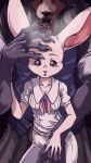  2020 anthro beastars bodily_fluids breasts breath canid canine canis cheek_tuft claws clothed clothing drooling duo facial_tuft fangs female haru_(beastars) lagomorph larger_male legoshi_(beastars) leporid looking_at_viewer male mammal plagueofgripes rabbit sailor_fuku saliva school_uniform sharp_teeth size_difference smaller_female standing teeth tuft uniform wolf 