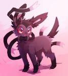  2019 ambiguous_gender black_eyes eeveelution feral hi_res miri nintendo open_mouth pok&eacute;mon pok&eacute;mon_(species) red_sclera simple_background solo standing sylveon video_games 