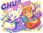  animal animalization blonde_hair candy candy_bar closed_mouth clothed_animal commentary_request food green_jacket gundam gundam_tekketsu_no_orphans hair_over_one_eye jacket mecyo_(mamezurushiki) mouse_(animal) no_humans norba_shino nut_(hardware) open_mouth wrench x_anus yamagi_gilmerton 